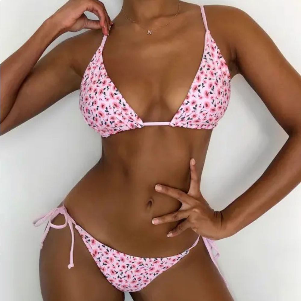 NWT Zaful Pink Floral Bikini